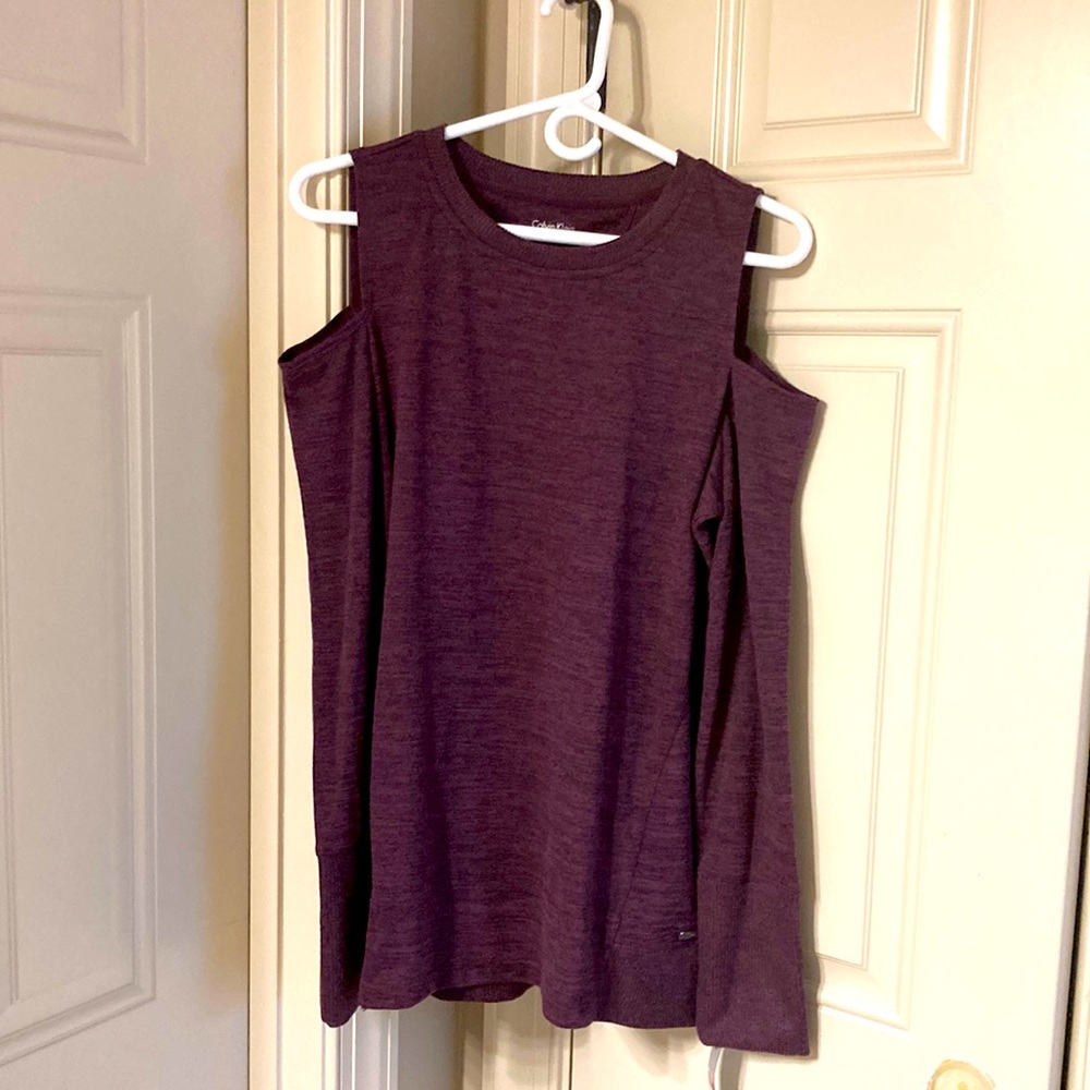 NWT Calvin Klein Performance cold shoulder sweater.